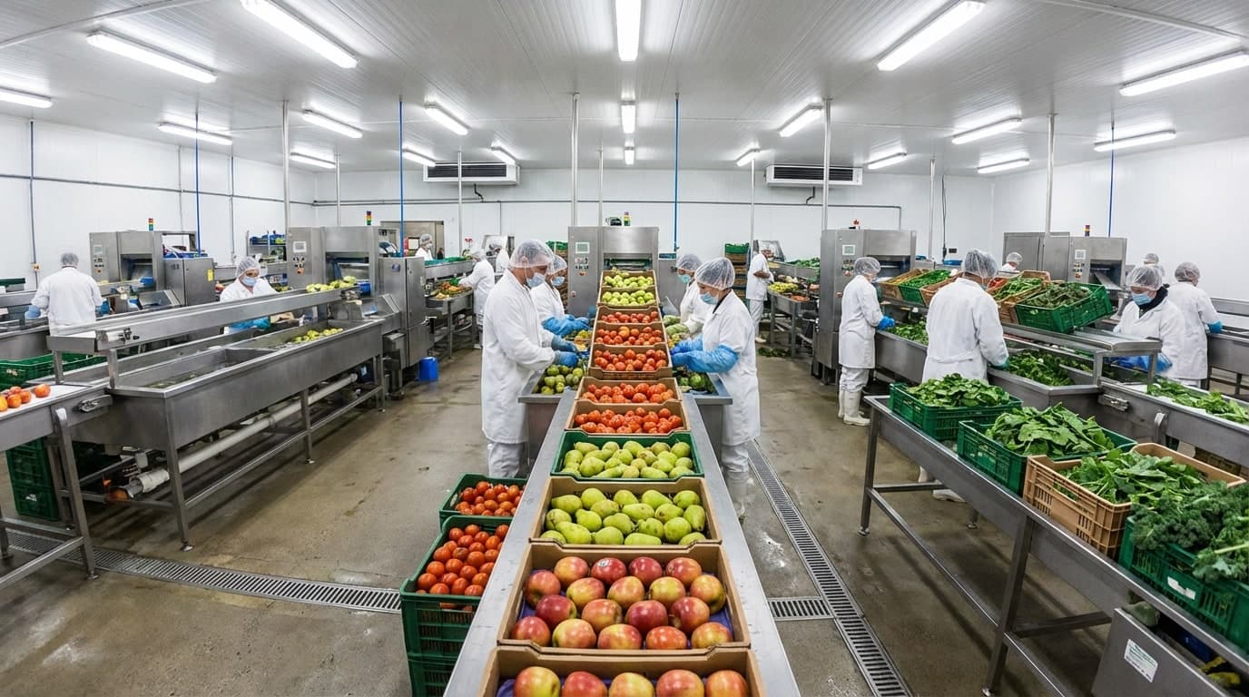 Équipe en activité dans l'usine